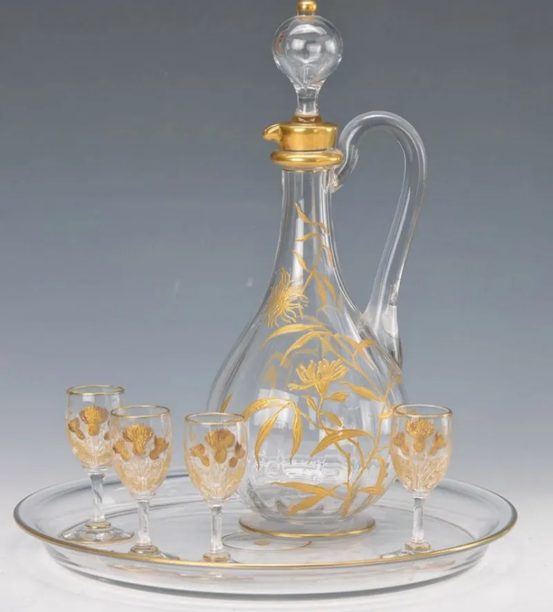 Pamono Baccarat Liqueur Set from Nancy, France, 1890s> Glassware