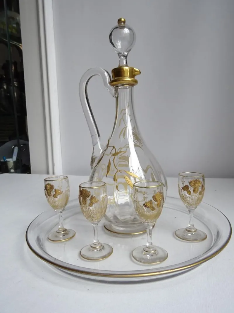 Pamono Baccarat Liqueur Set from Nancy, France, 1890s> Glassware