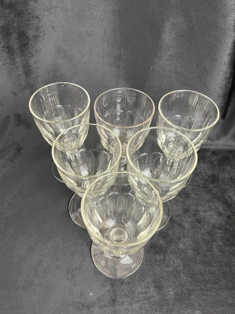Hot Pamono Baccarat Médicis Glasses, Late 19th Century, Set of 6