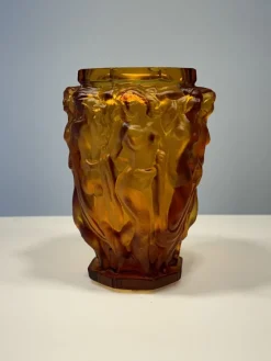 Best Pamono Bacchantes Vase in Frosted Glass by Lalique
