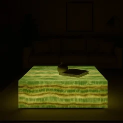 Best Pamono Backlit Emerald Onyx Coffee Table by Andrea Grasso