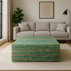 Best Pamono Backlit Emerald Onyx Coffee Table by Andrea Grasso