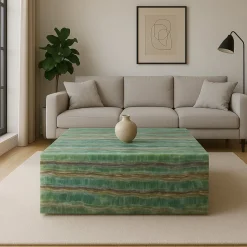 Best Pamono Backlit Emerald Onyx Coffee Table by Andrea Grasso