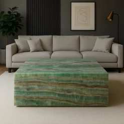Best Pamono Backlit Emerald Onyx Coffee Table by Andrea Grasso