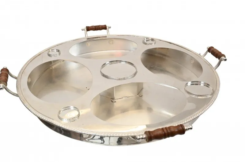 Discount Pamono Bain Marie Plated Silver Plate Lazy Susan Hot Food Server