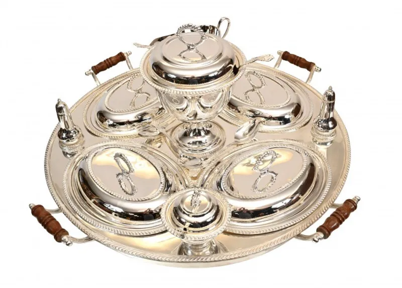 Discount Pamono Bain Marie Plated Silver Plate Lazy Susan Hot Food Server