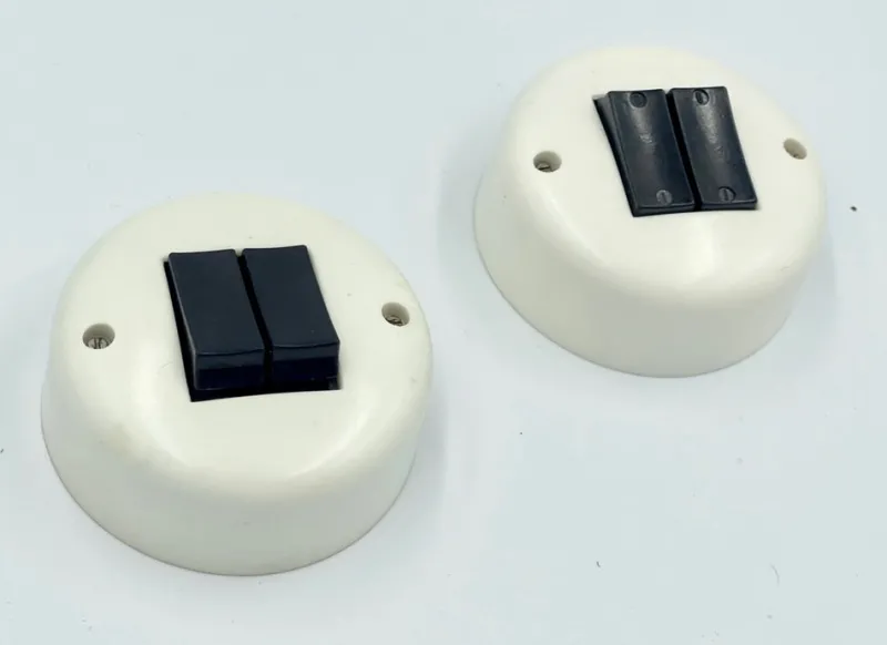 New Pamono Bakelite Light Switches, 1940s, Set of 2