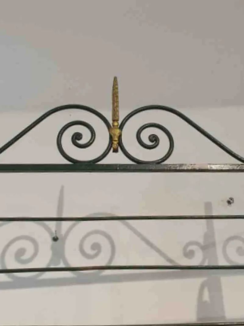 Outlet Pamono Bakers Shelf in Wrought Iron and Brass, 1900s