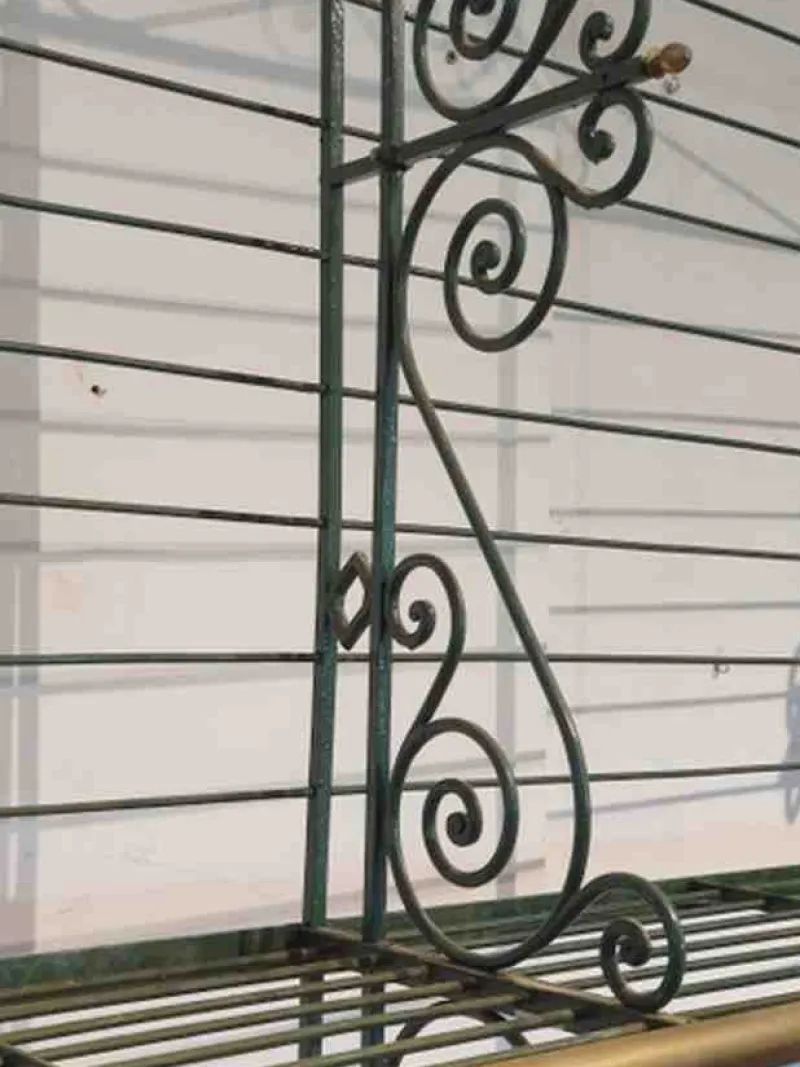 Outlet Pamono Bakers Shelf in Wrought Iron and Brass, 1900s