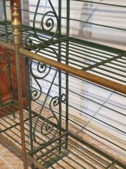 Outlet Pamono Bakers Shelf in Wrought Iron and Brass, 1900s