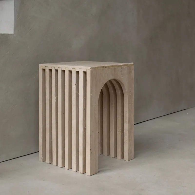 Pamono Balance Travertine Side Table from Kiwano Concept