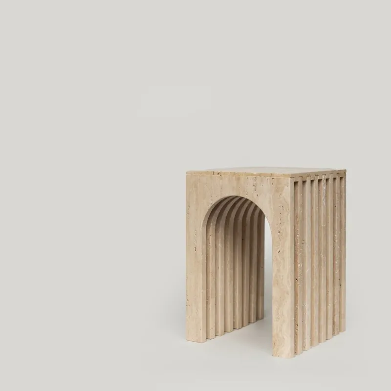 Pamono Balance Travertine Side Table from Kiwano Concept
