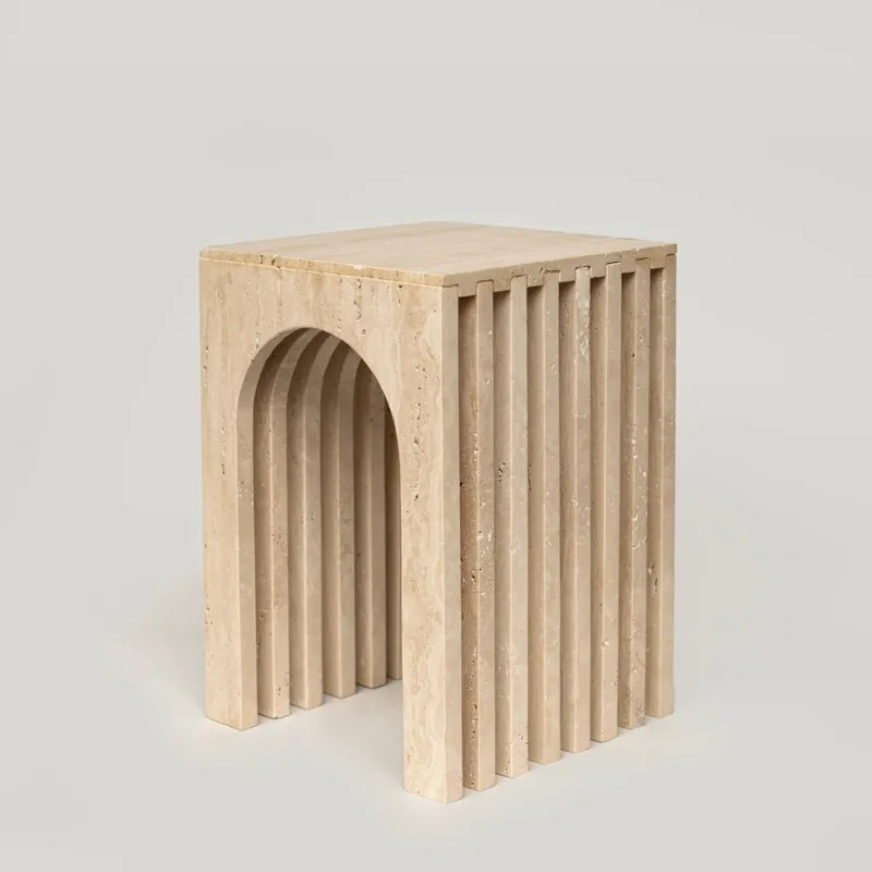 Pamono Balance Travertine Side Table from Kiwano Concept