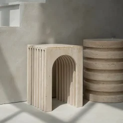 Pamono Balance Travertine Side Table from Kiwano Concept