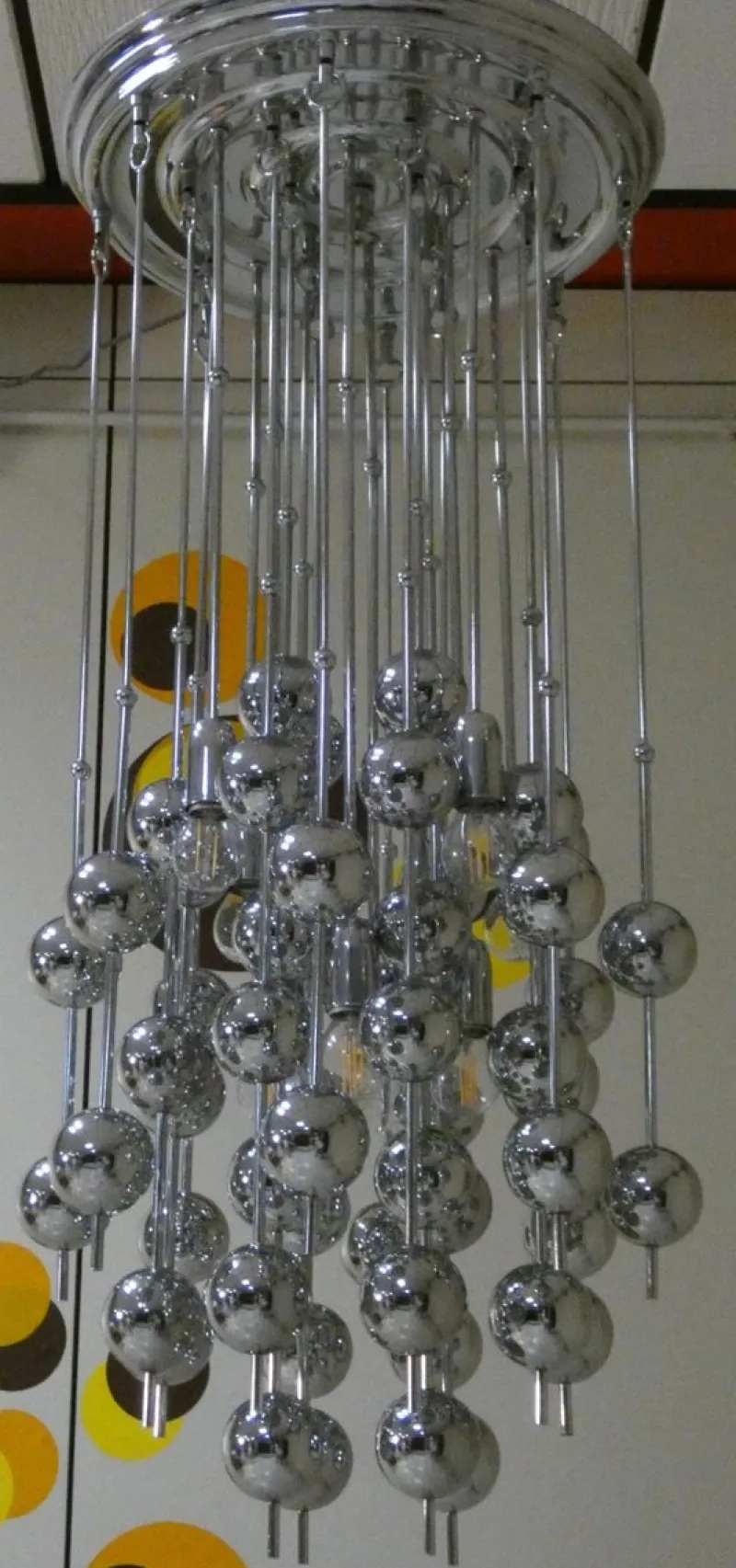 Pamono Ball Pendant Lamp by Verner Panton for J. Luber, Denmark, 1970s> Ceiling Lights