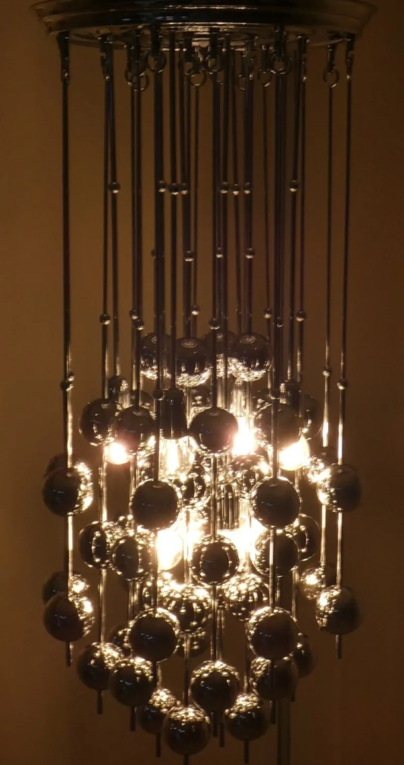 Pamono Ball Pendant Lamp by Verner Panton for J. Luber, Denmark, 1970s> Ceiling Lights