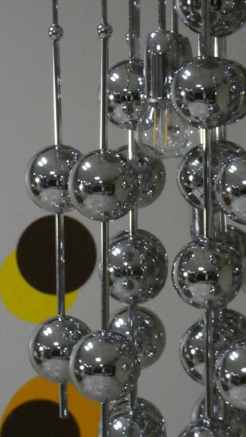 Pamono Ball Pendant Lamp by Verner Panton for J. Luber, Denmark, 1970s> Ceiling Lights