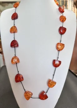 Online Pamono Baltic Art Deco Hand-Knotted Amber Necklace