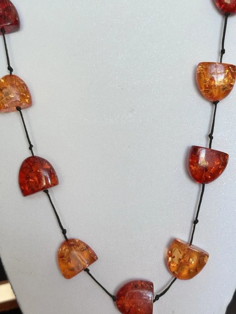 Online Pamono Baltic Art Deco Hand-Knotted Amber Necklace