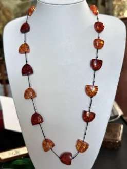 Online Pamono Baltic Art Deco Hand-Knotted Amber Necklace