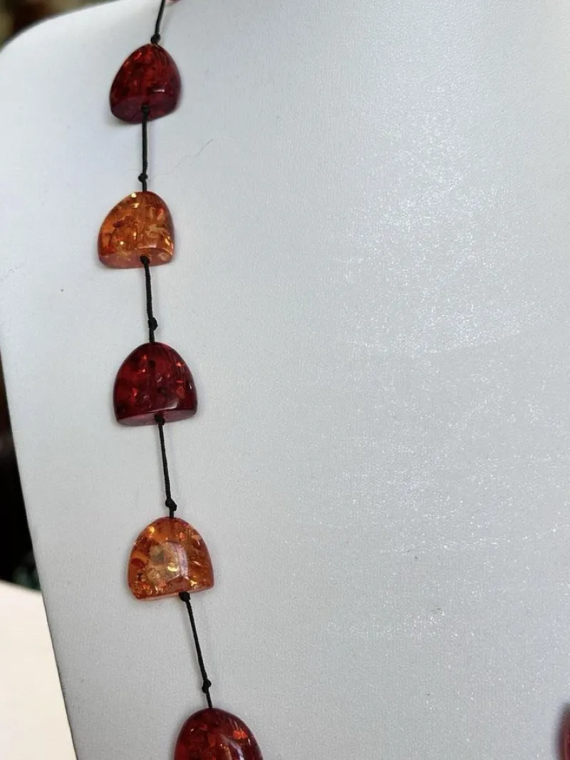 Online Pamono Baltic Art Deco Hand-Knotted Amber Necklace