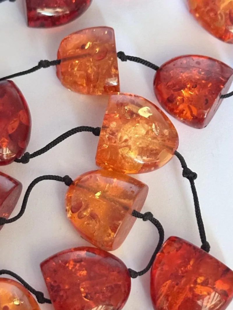 Online Pamono Baltic Art Deco Hand-Knotted Amber Necklace