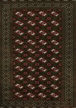 Pamono Baluch Rug in Red and Green Patterns from R&K Principal Jahanshah Nazmiyal> Carpets & Textiles|Carpets & Textiles
