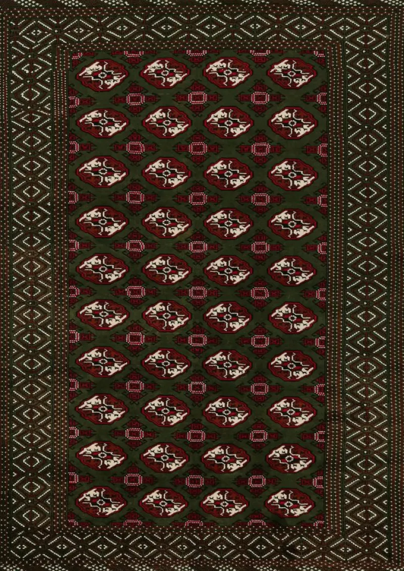 Pamono Baluch Rug in Red and Green Patterns from R&K Principal Jahanshah Nazmiyal> Carpets & Textiles|Carpets & Textiles