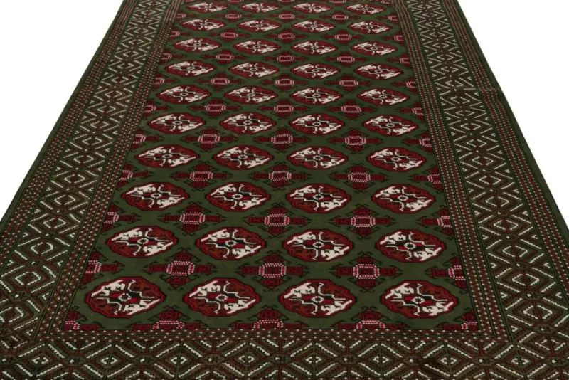 Pamono Baluch Rug in Red and Green Patterns from R&K Principal Jahanshah Nazmiyal> Carpets & Textiles|Carpets & Textiles