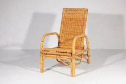 Sale Pamono Bamboo & Rattan Easy Chair, Italy, 1960s