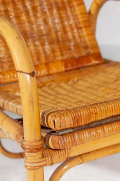 Sale Pamono Bamboo & Rattan Easy Chair, Italy, 1960s