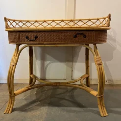 New Pamono Bamboo and Cane Oval Dressing Table