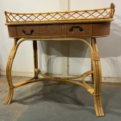 New Pamono Bamboo and Cane Oval Dressing Table