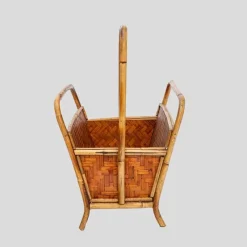 Pamono Bamboo and Rattan Magazine Holder, 1970s> Magazine Racks