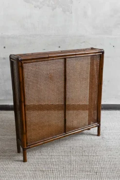 Pamono Bamboo and Vienna Straw Radiator Cover with Leather Binding> Architectural Elements