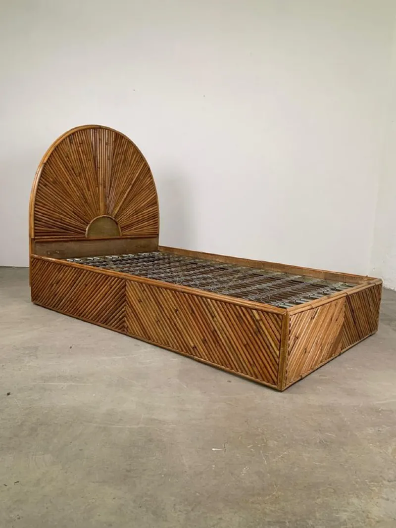 Pamono Bamboo Bed, Italy, 1960s> Beds & Bedroom Sets