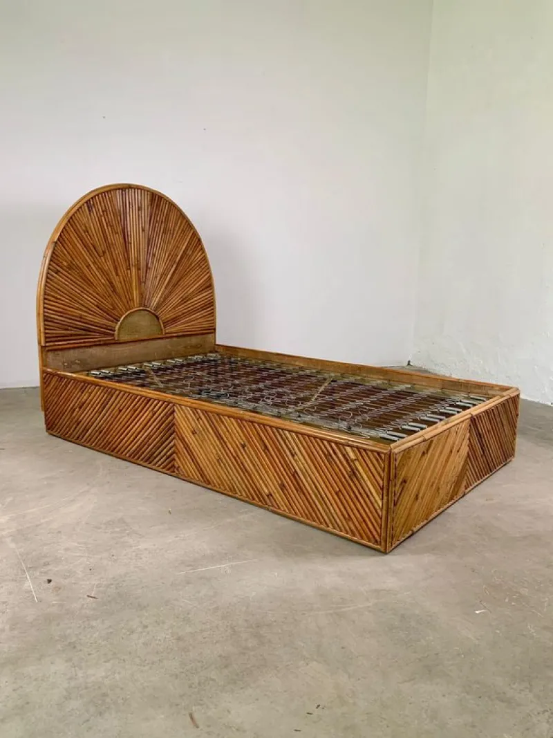 Pamono Bamboo Bed, Italy, 1960s> Beds & Bedroom Sets