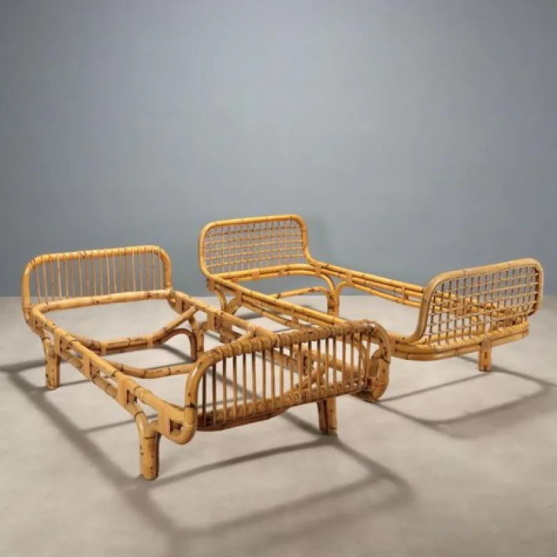 Pamono Bamboo Beds, 1970s, Set of 2> Daybeds & Chaises Lounges