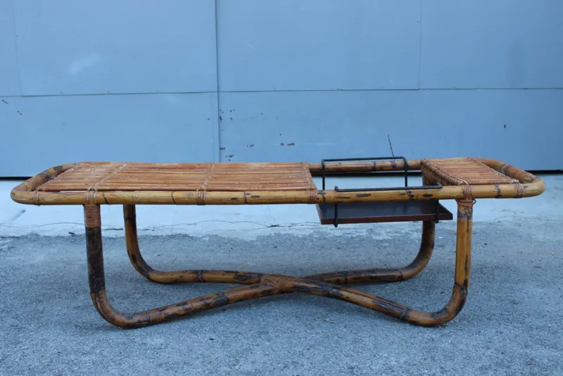 Pamono Bamboo Cocktail Table by Tito Agnoli, 1950s> Garden Tables