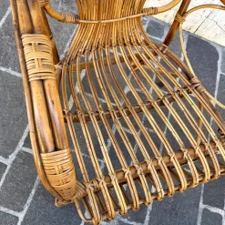 Discount Pamono Bamboo Coffee Table and Chairs, 1960s, Set of 3