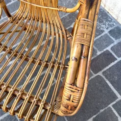 Discount Pamono Bamboo Coffee Table and Chairs, 1960s, Set of 3