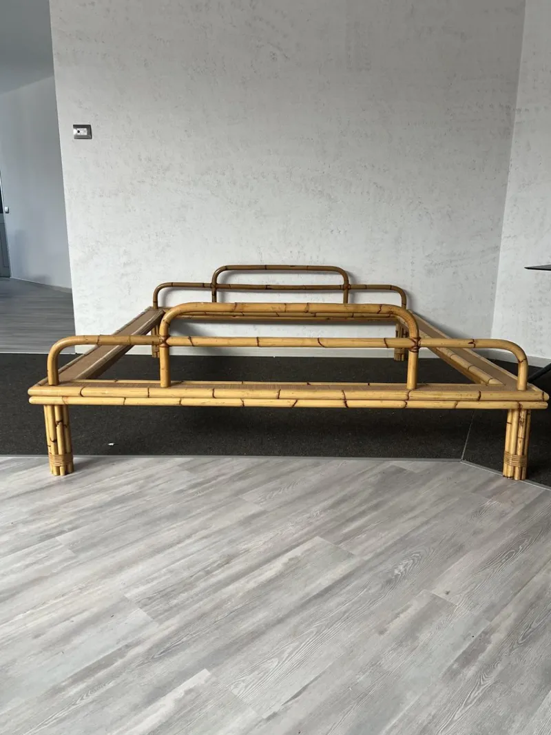 Pamono Bamboo Double Bed> Beds & Bedroom Sets
