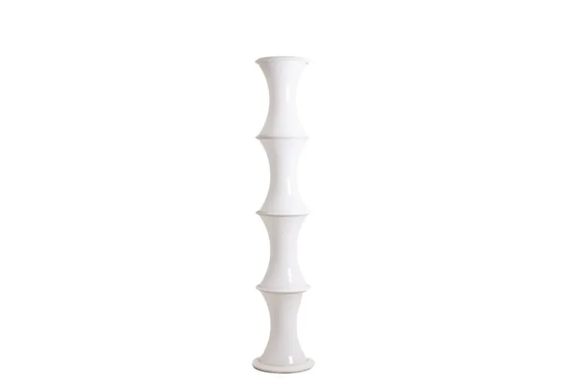 Outlet Pamono Bamboo Floor Lamp in White Opal Glass by Enrico Tronconi, 1970s