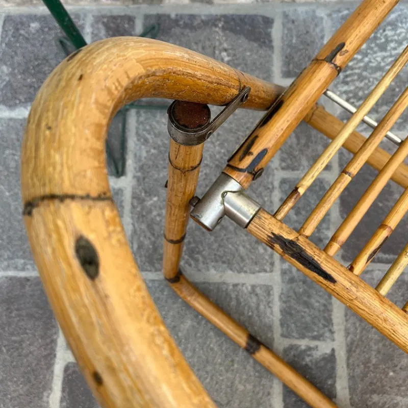 Pamono Bamboo Folding Chair from Dal Vera, Italy, 1950s> Garden Seating