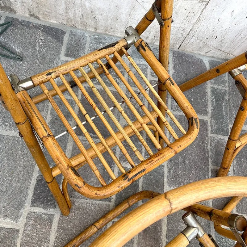 Pamono Bamboo Folding Chair from Dal Vera, Italy, 1950s> Garden Seating