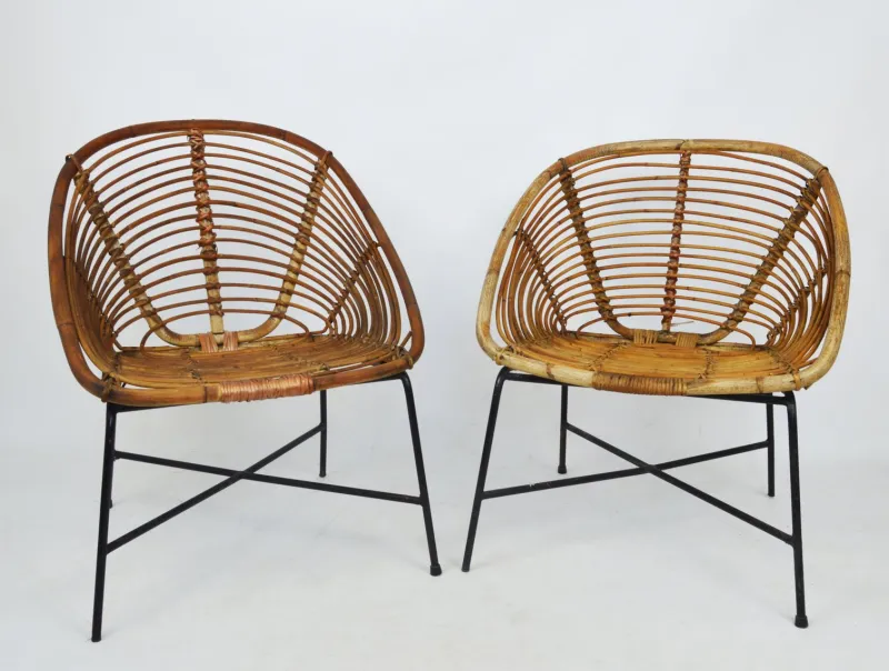 Pamono Bamboo Furniture Set, 1970s, Set of 4> Garden Seating