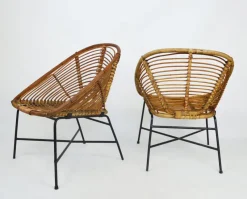 Pamono Bamboo Furniture Set, 1970s, Set of 4><noscript><img width=