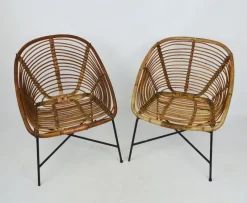 Pamono Bamboo Furniture Set, 1970s, Set of 4><noscript><img width=