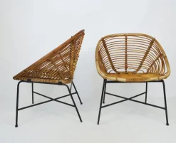 Pamono Bamboo Furniture Set, 1970s, Set of 4><noscript><img width=