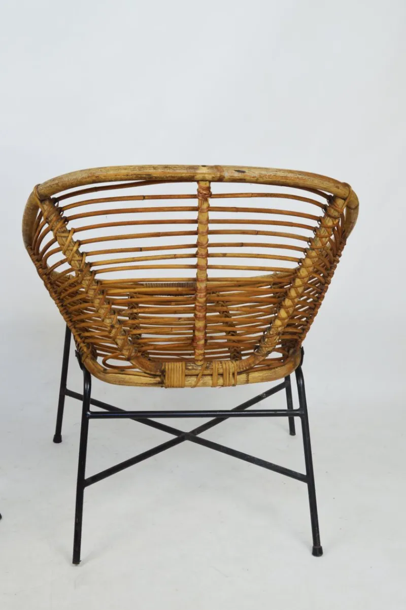 Pamono Bamboo Furniture Set, 1970s, Set of 4> Garden Seating